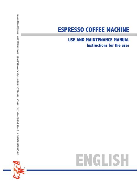 CMA DISHMACHINES ESPRESSO COFFEE MACHINE USE AND MAINTENANCE MANUAL Pdf ...