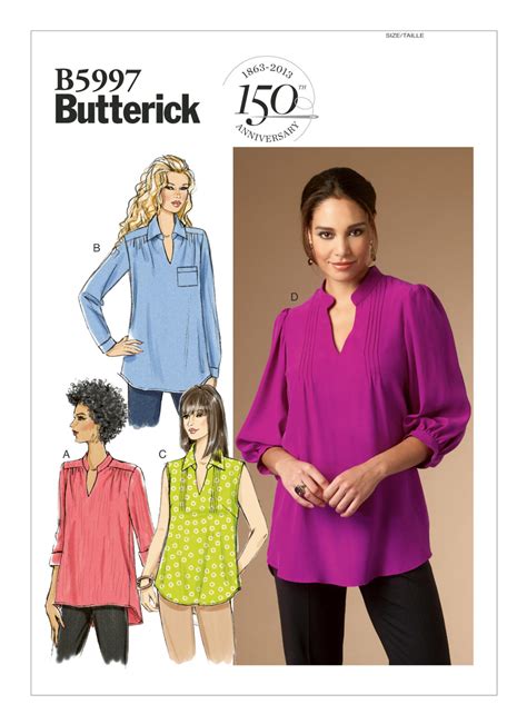 B5997 Misses Women S Tucked Or Gathered Tops Sewing Pattern