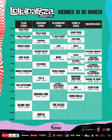 Lollapalooza 2024 Argentina Horarios Kelsy Mellisa