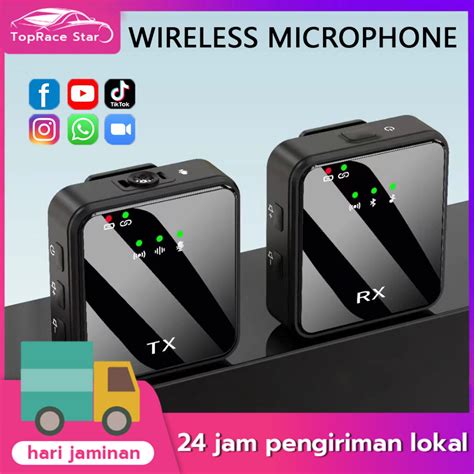 Jual Mic Clip On Wireless Mic Wireless 2 Microphone Bluetooth Untuk