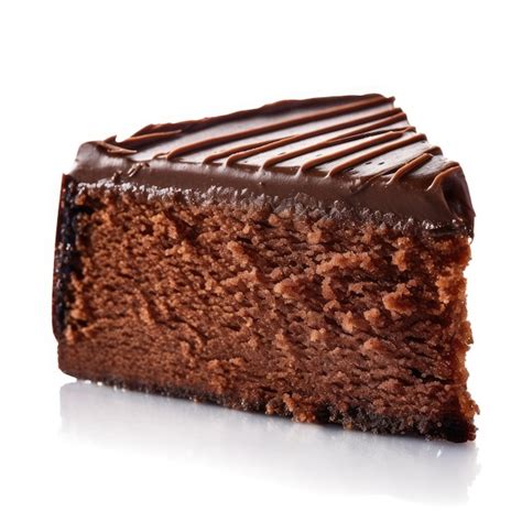 Premium Ai Image Chocolate Cake Slice On White Background