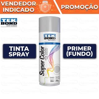 Tinta Spray Primer Fundo TEKBOND Uso Geral 350ml Shopee Brasil