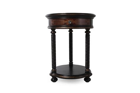 Twisted Legs Traditional Round Accent Table In Black Mathis Brothers Furniture