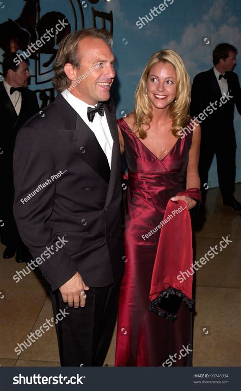 Actor Kevin Costner Girlfriend Christina Baumgarten Stock Photo ...