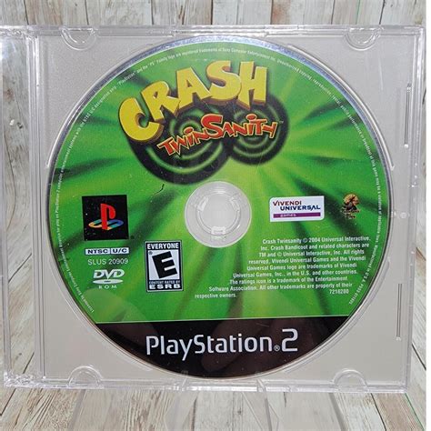 Crash Twinsanity Sony Playstation 2 Ps2 2004 Disc Only Tested Black