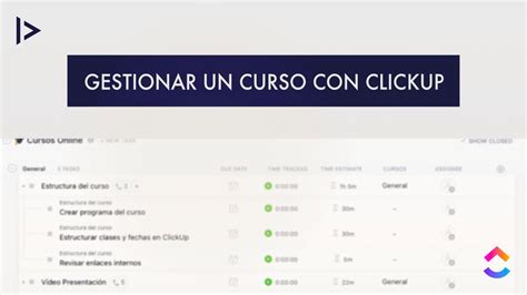 Plantilla De ClickUp Para Crear Gestionar Cursos YouTube