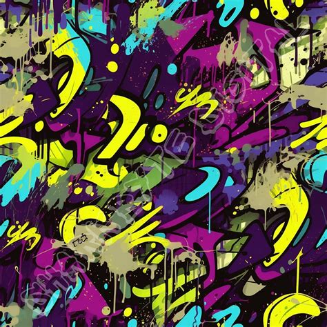 10 Graffiti Art Digital Paper Bundle High-resolution Seamless Pattern for Commercial Use and ...