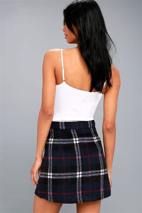 Mad For Plaid Navy Blue Plaid Mini Skirt Mini Skirts Fashion Skirts