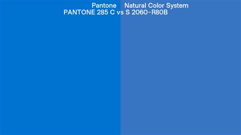 Pantone C Vs Natural Color System S R B Side By Side Comparison