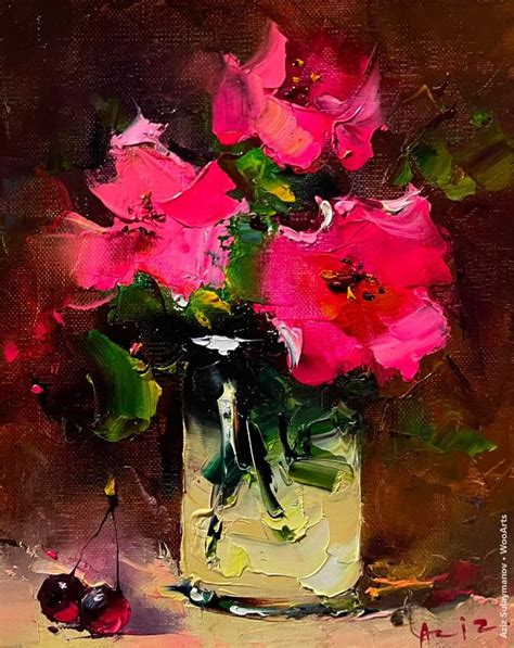 Aziz Sulaymanov Floral Art Paintings Floral Painting Abstract