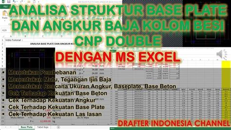 Analisa Struktur Base Plate Dan Angkur Baja Kolom Besi Cnp Double