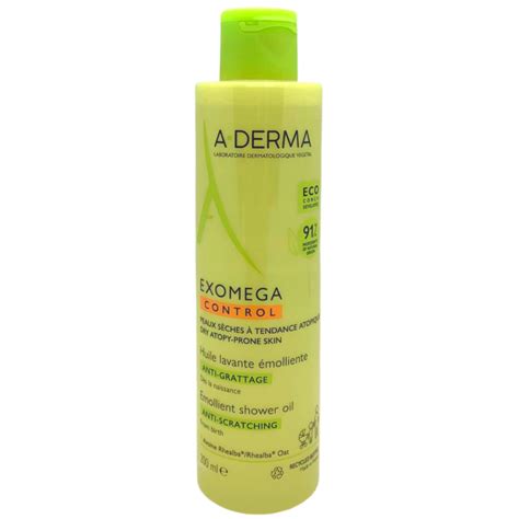 A Derma Exomega Control Aceite Limpiador Emoliente Loción de Ducha 200 ml