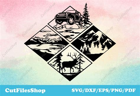 Wildlife scene svg cutting files, dxf files for silhouette, svg t-shir