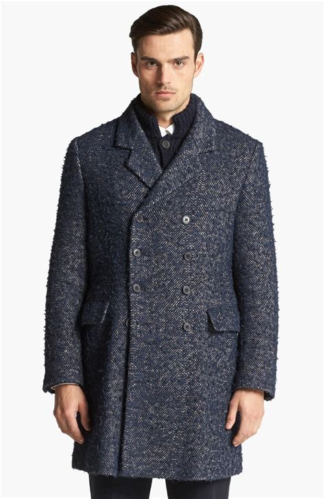 John Varvatos Collection Double Breasted Overcoat Nordstrom