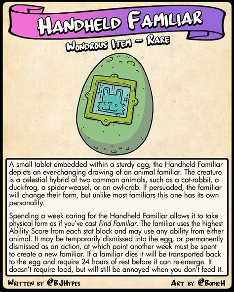 [OC] Silly D&D Item - Handheld Familiar : r/DnD