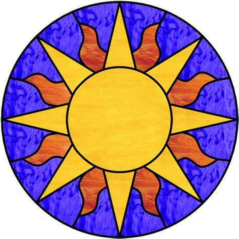 Sun Stained Glass Suncatcher Pattern Etsy