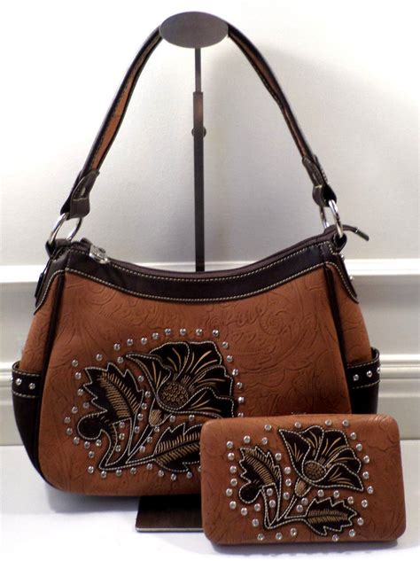 Montana West Western Inspired Rhinestone Floral Tooled Bling Purse ...