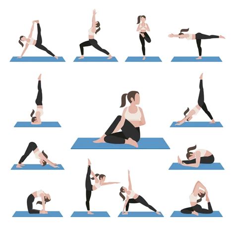 Vectores De Stock De Posturas De Yoga Ilustraciones De Posturas De