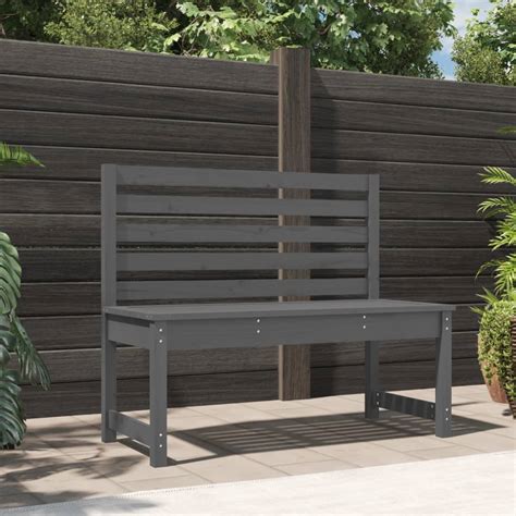 Garden Bench Grey Cm Solid Wood Pine Relax Outdoors