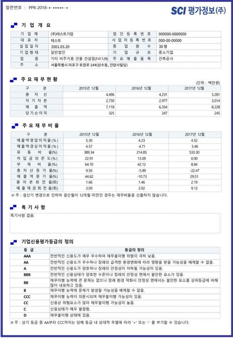 기업신용평가 비즈레이팅 서비스 소개 Sci평가정보주