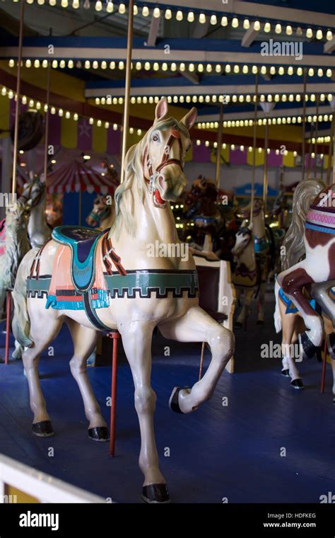 Vintage Carousel Horse Hi Res Stock Photography And Images Alamy