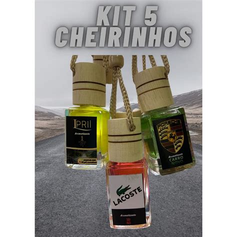 Kit 5 Unidades Cheirinho Pra Carro Aromatizante Dura Muito Escorrega