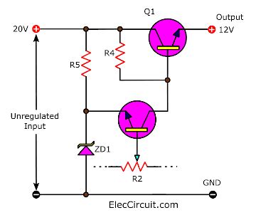 Transistor Series Voltage Regulator With Overload And Short Circuit