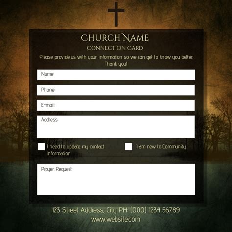 Church Connection Card Template Postermywall