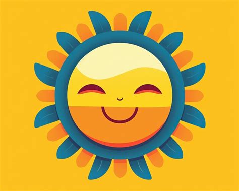 Un Sol De Dibujos Animados Con Una Sonrisa En La Cara Sobre Un Fondo