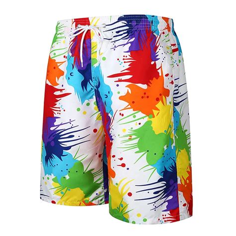 Men Summer Beach Shorts Multicolors Printed Thin Breathable Quick Dry Short Pants H9 In Board