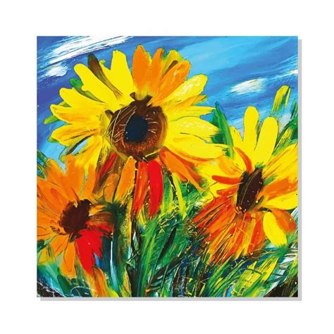 Sunflower Canvas Wall Painting | Cotton Stretched Canvas – Rangoli