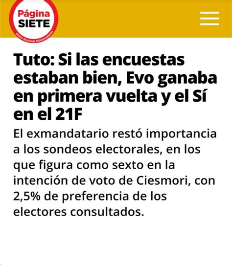 Es Falso Que Las Encuestas Fallaron En 2019 Y En El 21f Como Afirma Tuto Quiroga Bolivia Verifica