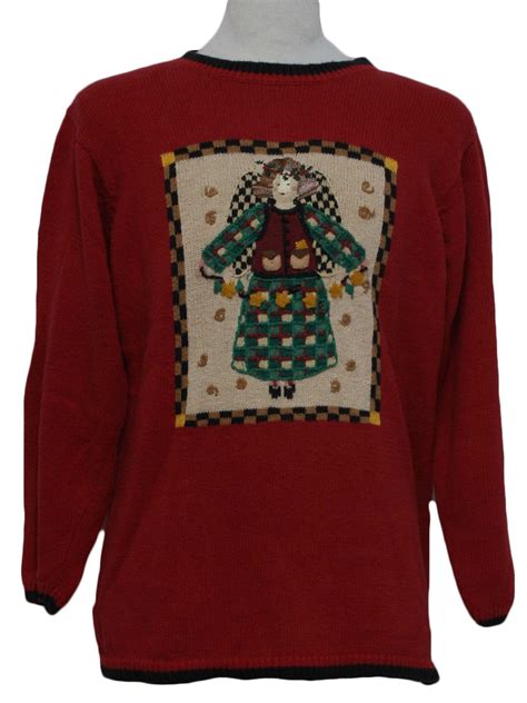 Cheesy Ugly Christmas Sweater High Sierra Unisex Red Black Tan