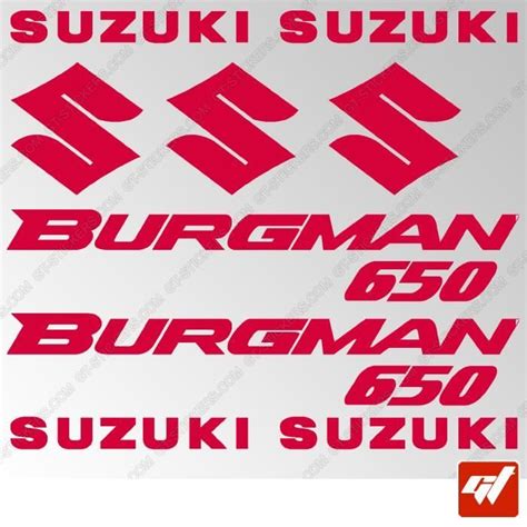 Stickers SUZUKI BURGMAN 650 ROUGE Planche 9 Stickers adhésifs