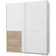 Armoire 2 portes 3 tiroirs DORIAN coloris blanc chêne Conforama