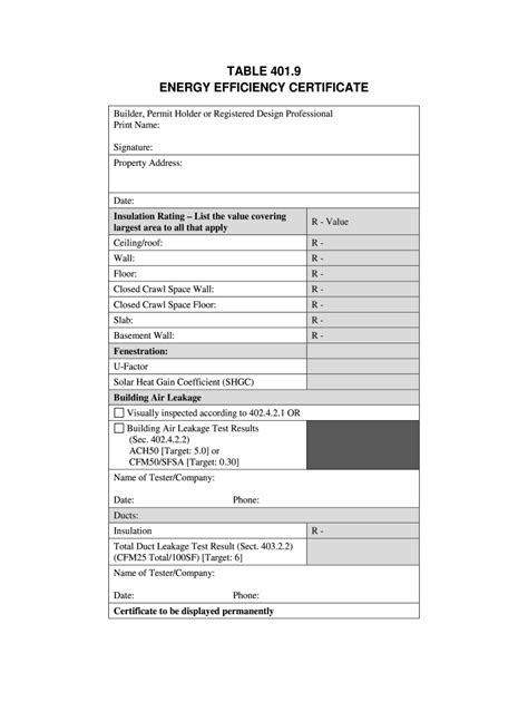 Printable Energy Efficiency Certificate Fill Online Printable Fillable Blank Pdffiller