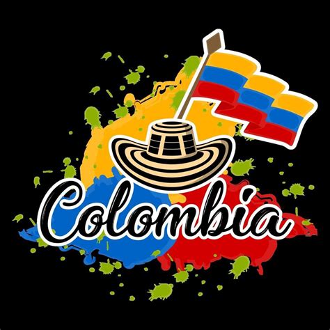 Flag Of Colombia And Sombrero Vueltiao Representative Image Of Colombia