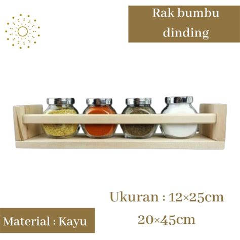 Jual Rak Bumbu Dapur Kayu Minimalis Tempel Dinding Rak Kayu Murah