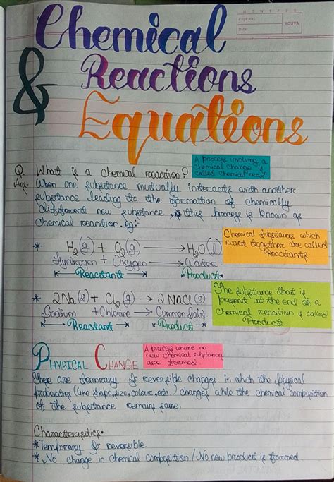 SOLUTION Chemical Reaction And Equation Chemistry Class 10 Studypool