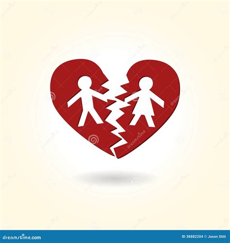 Broken Heart Couple Stock Vector Image 38882204