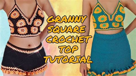 Granny Square Crochet Top Tutorial Intermediate Level Youtube