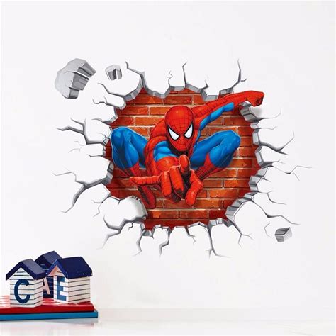 Adesivo Para Parede Em D Homem Aranha Papel De Parede R