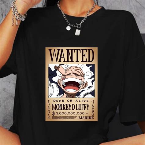 Camisa Luffy Gear Blusa One Piece Wanted Camiseta Anime Manga