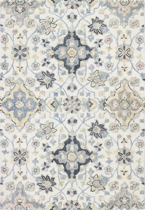 Langley Street Luzia Handmade Hand Tufted Wool Ivory Blue Rug Wayfair