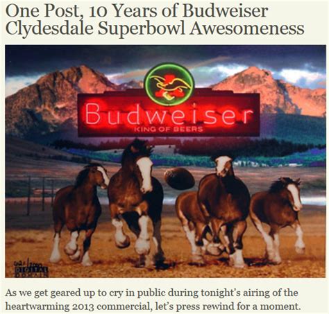 Budweiser Leaks 2014 Super Bowl Commercial | HORSE NATION