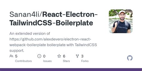 GitHub Sanan4li React Electron TailwindCSS Boilerplate An Extended