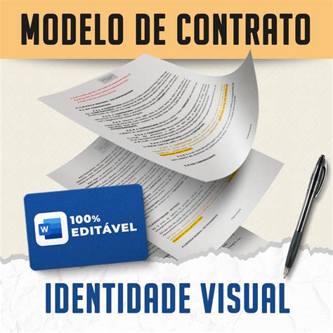 Modelo De Contrato De Criação De Identidade Visual 100 Editável Pronto