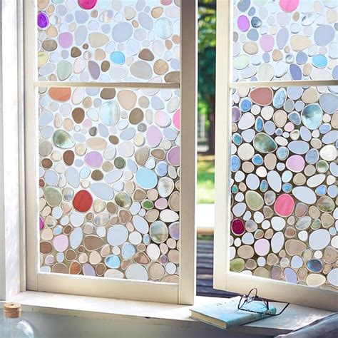 Amazon Viseeko Stained Glass Window Privacy Film D Pebble