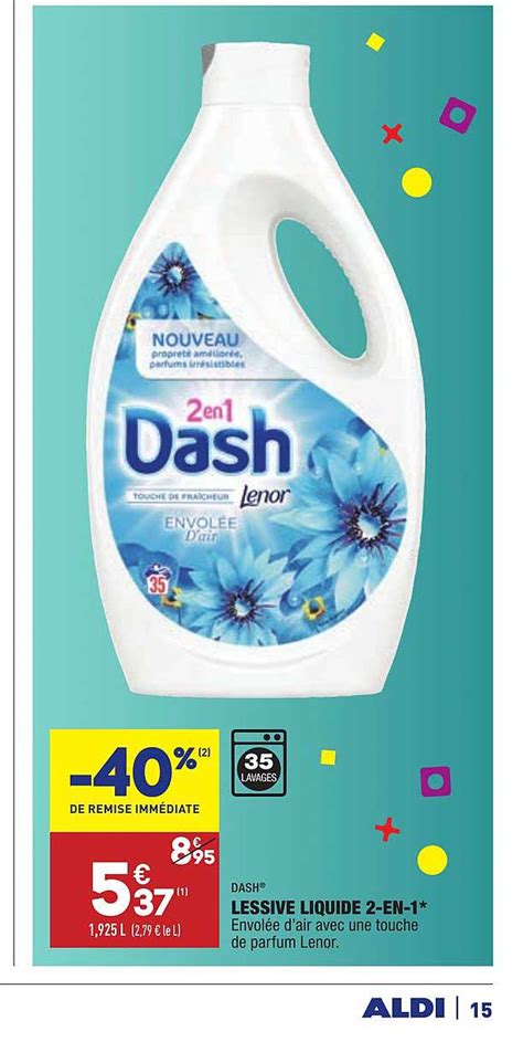 Promo Dash Lessive Liquide 2 En 1 Envolée D air Avec Une Touche De