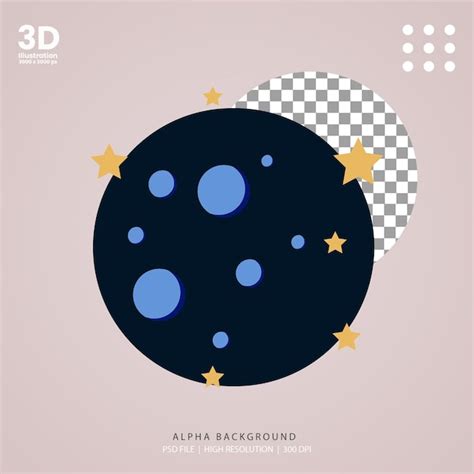 Ilustración de astronomía de luna llena Archivo PSD Premium